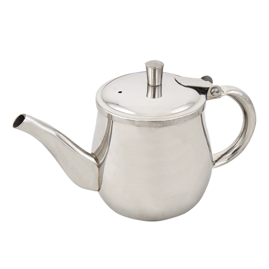 Browne | Gooseneck Teapot, 10 oz, Stainless Steel - ChefEquipment.com