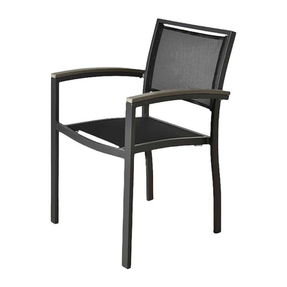 BUM Furniture Marco Sling Arm Chair, Anthracite/Batyline (4-pack) - 516S-BT-GA