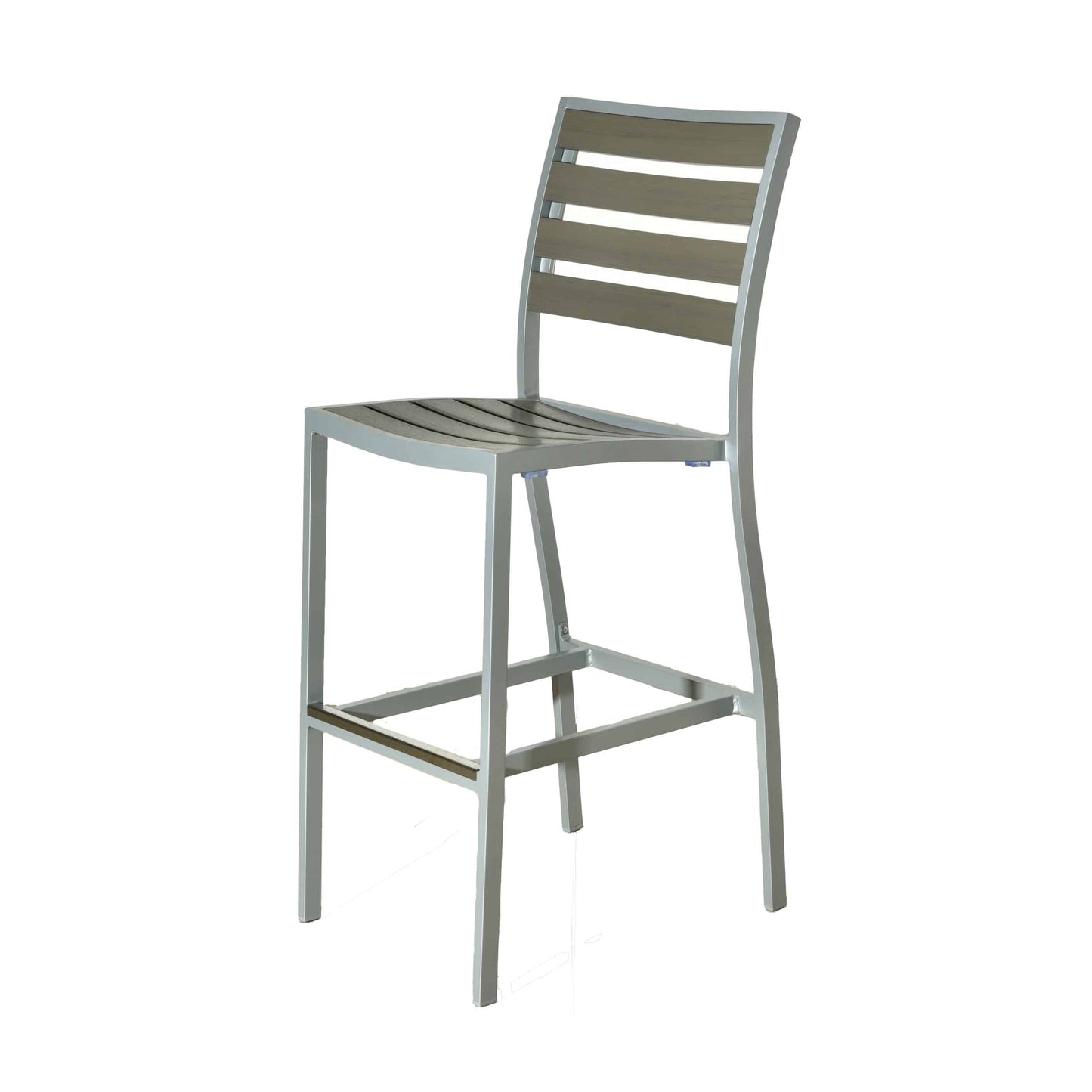 BUM Furniture Marco Polywood Bar Stool, Silver/Grey (4-pack) - 517B-PW-GS