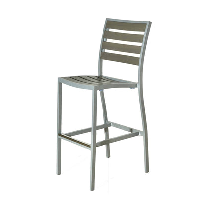 BUM Furniture Marco Polywood Bar Stool, Silver/Grey (4-pack) - 517B-PW-GS