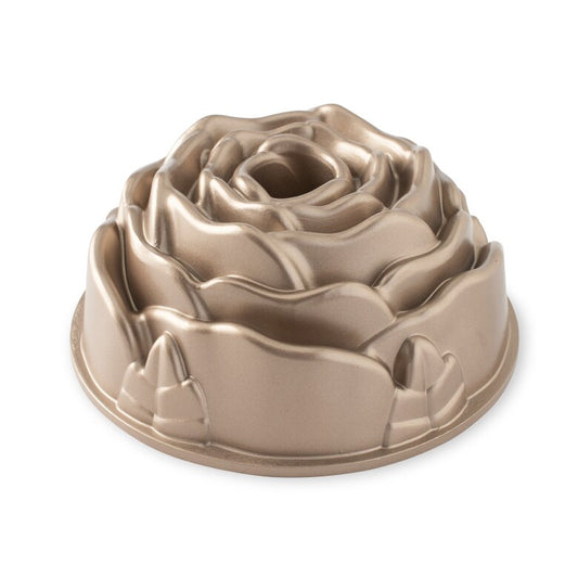 Nordic Ware | Rose Bundt Pan, 10 Cup, Cast Aluminum, Toffee Finish