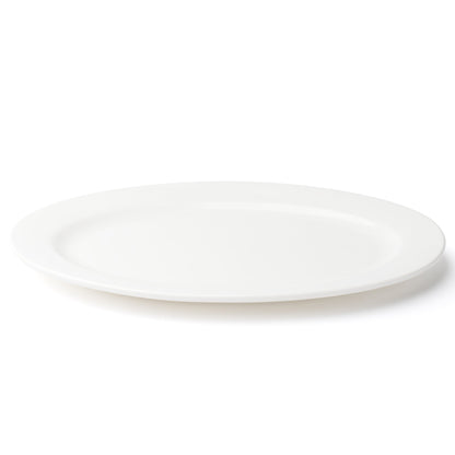 Browne | Foundation Oval Wide Rim Plate, 11.75" x 8.5", White (12-pack)