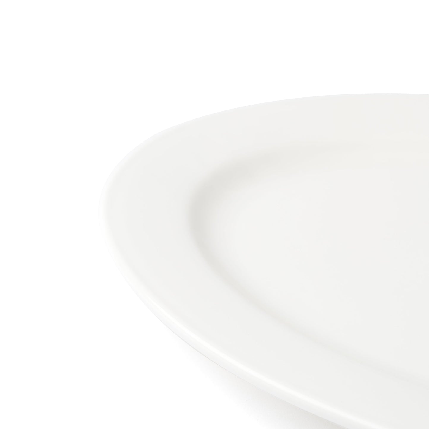 Browne | Foundation Oval Wide Rim Plate, 11.75" x 8.5", White (12-pack)