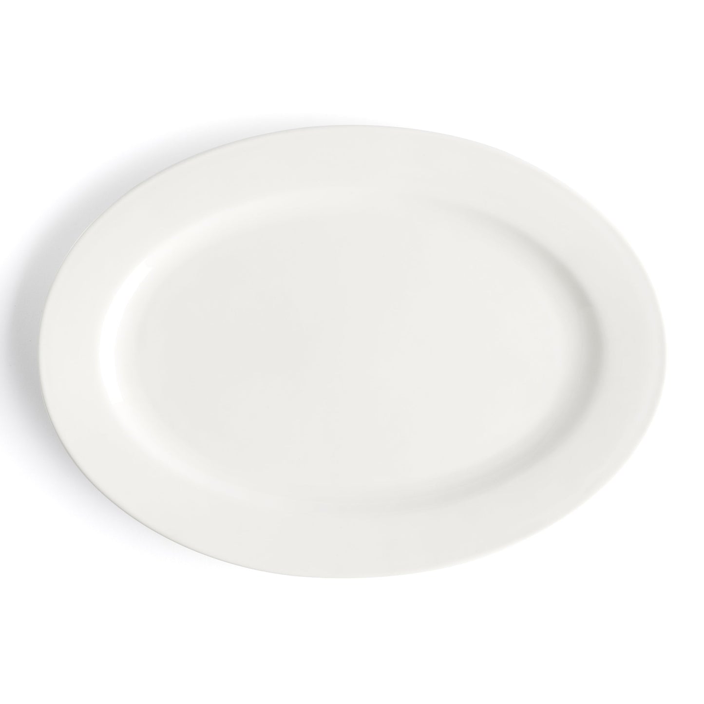 Browne | Foundation Oval Wide Rim Plate, 11.75" x 8.5", White (12-pack)