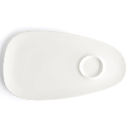 Browne | Foundation Oval Plate with Well, 13.25" x 7.5", White (12-pack)