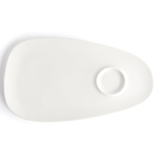 Browne | Assiette ovale Foundation avec puits, 13,25" x 7,5", blanc (paquet de 12)