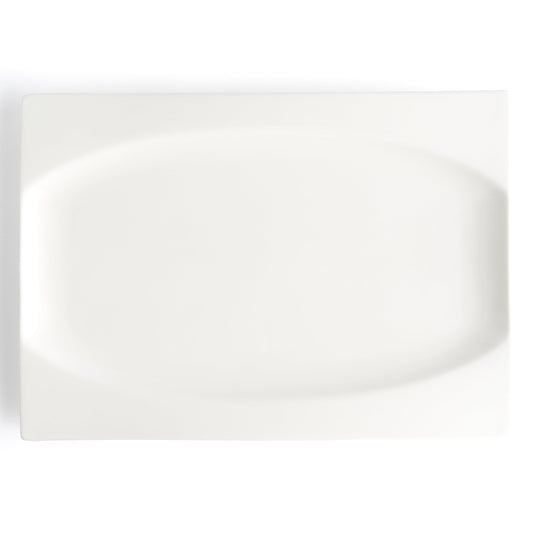 Assiette rectangulaire Browne | Foundation, 12,75" x 9,5", blanche (paquet de 12)