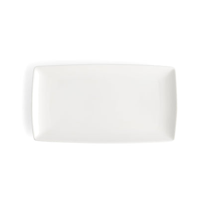 Browne | Foundation Rectangular Coupe Plate, 9.25" x 5.25", White (36-pack)