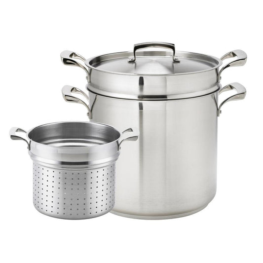 Browne | Thermalloy Pasta Cooker 3 Piece Set, 12 qt, Stainless Steel