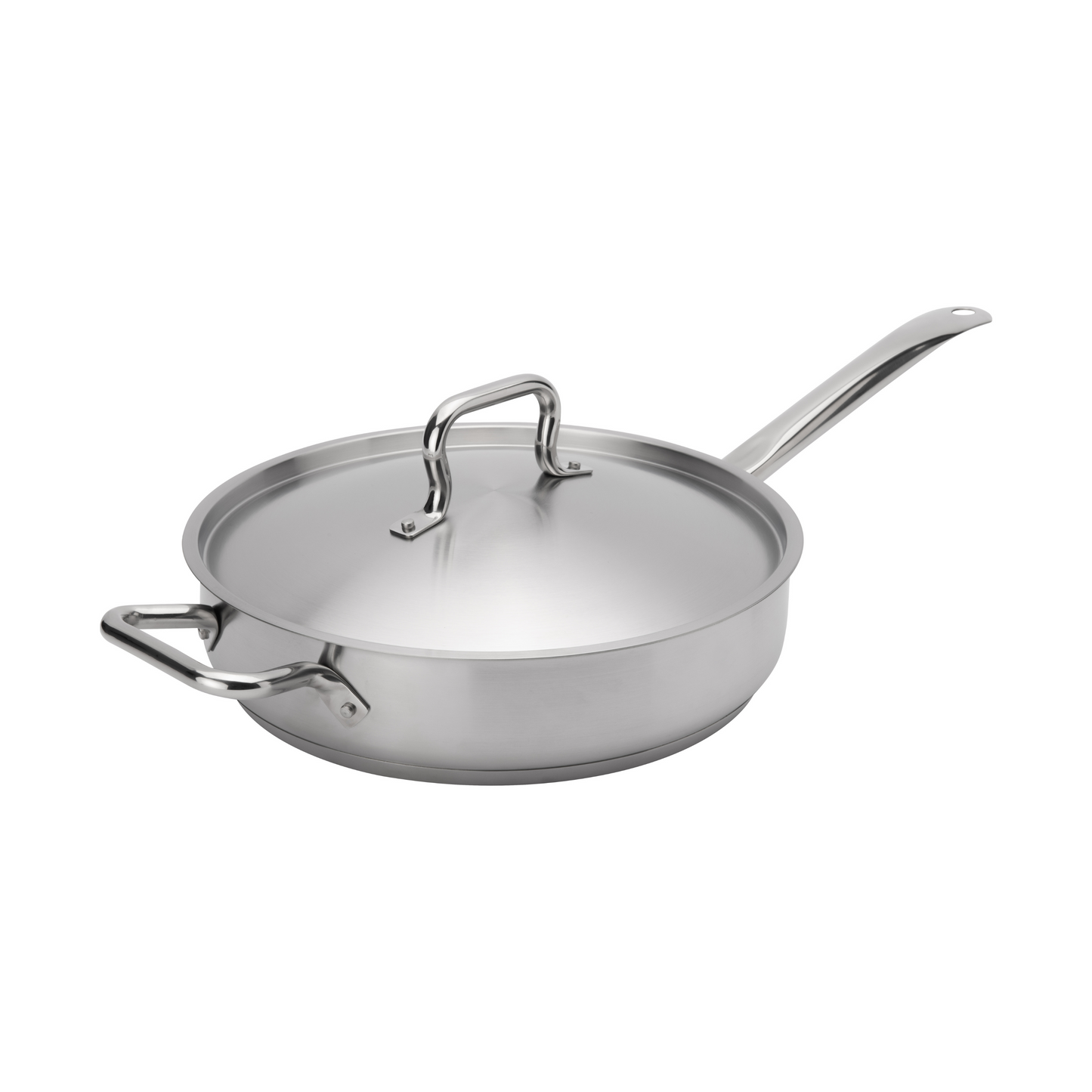 Browne | Elements Saute Pan with Lid, 5 qt, Stainless Steel