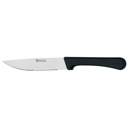 Browne | Omaha Steak Knife, 10", Pointed Tip, Black Polypropylene Handle