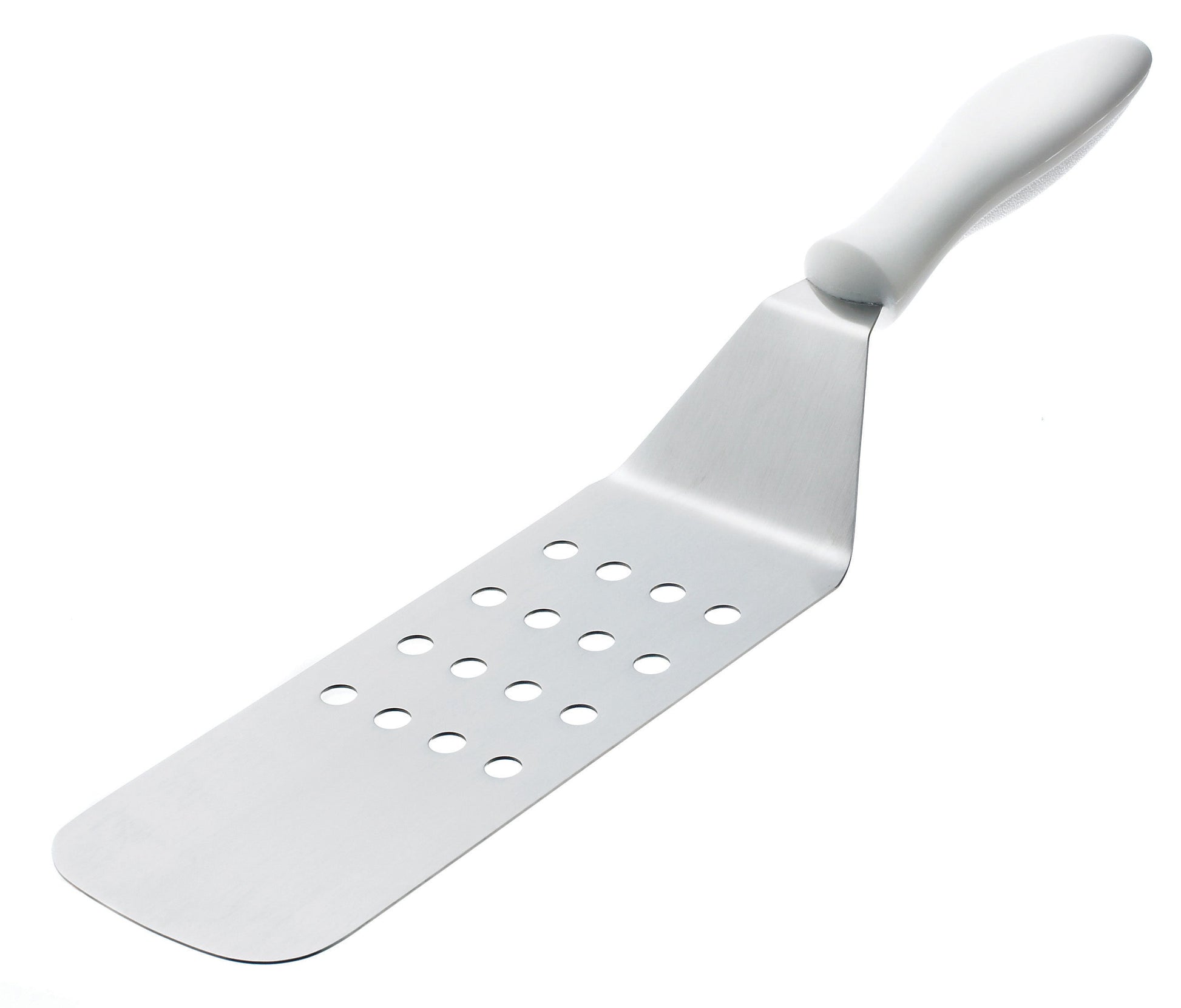 Browne | Perforated Turner, 3" x 8" Blade, White Handle - ChefEquipment.com