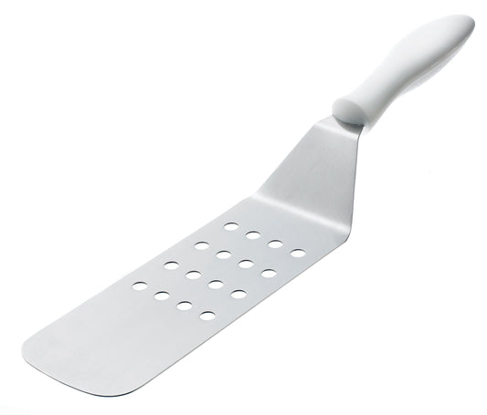 Browne | Perforated Turner, 3" x 8" Blade, White Handle - ChefEquipment.com