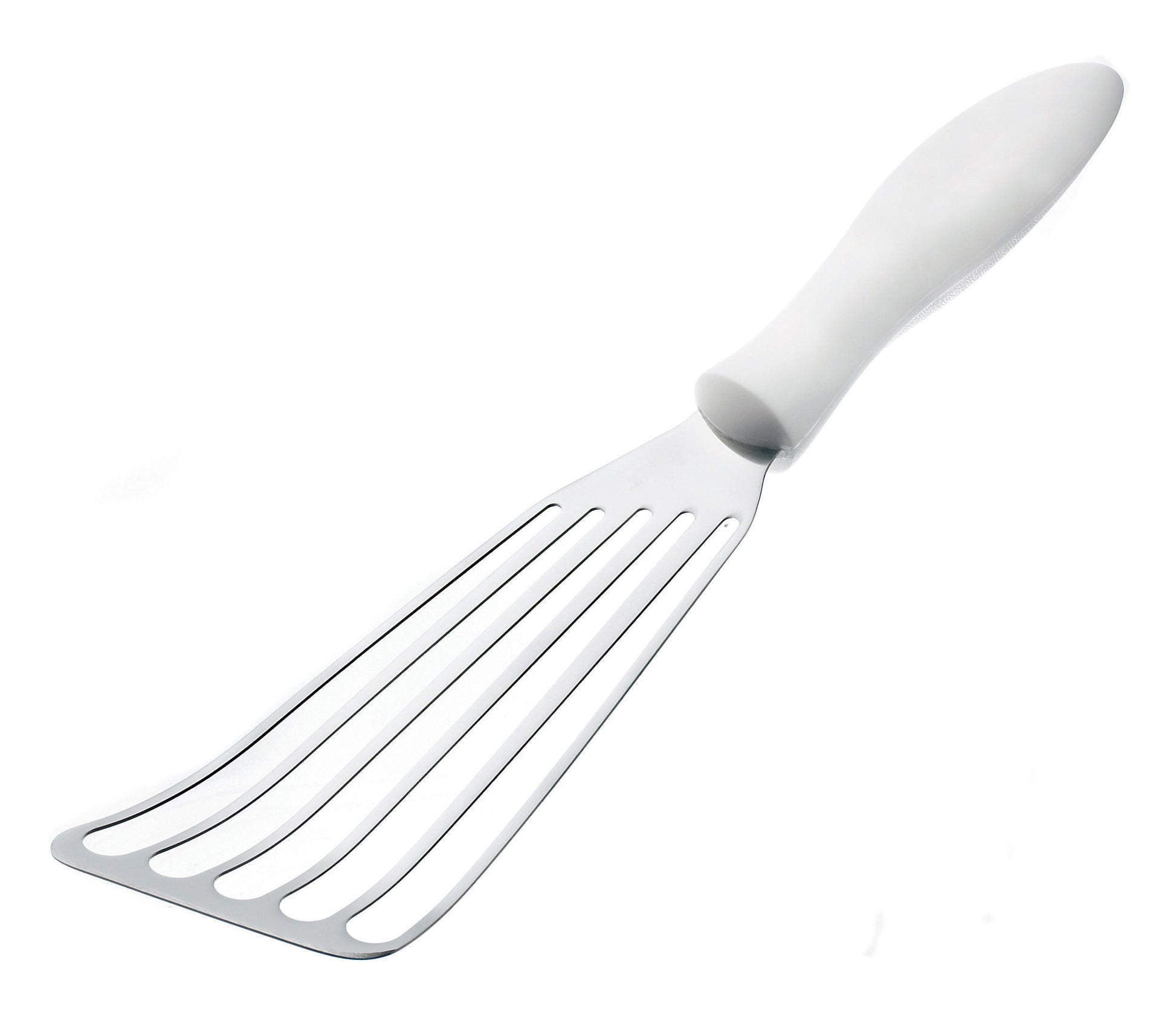 Browne | Slotted Fish Turner, 3" x 7" Blade, White Handle - ChefEquipment.com