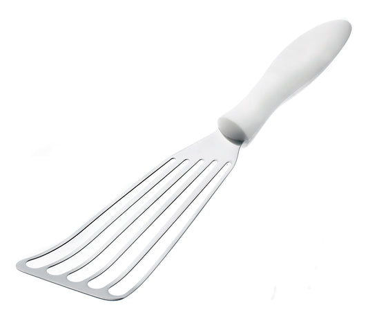 Browne | Slotted Fish Turner, 3" x 7" Blade, White Handle - ChefEquipment.com