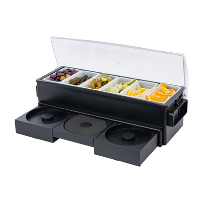 Browne | All-In-One Bar Caddy, 6 Compartments and Rimmer Station