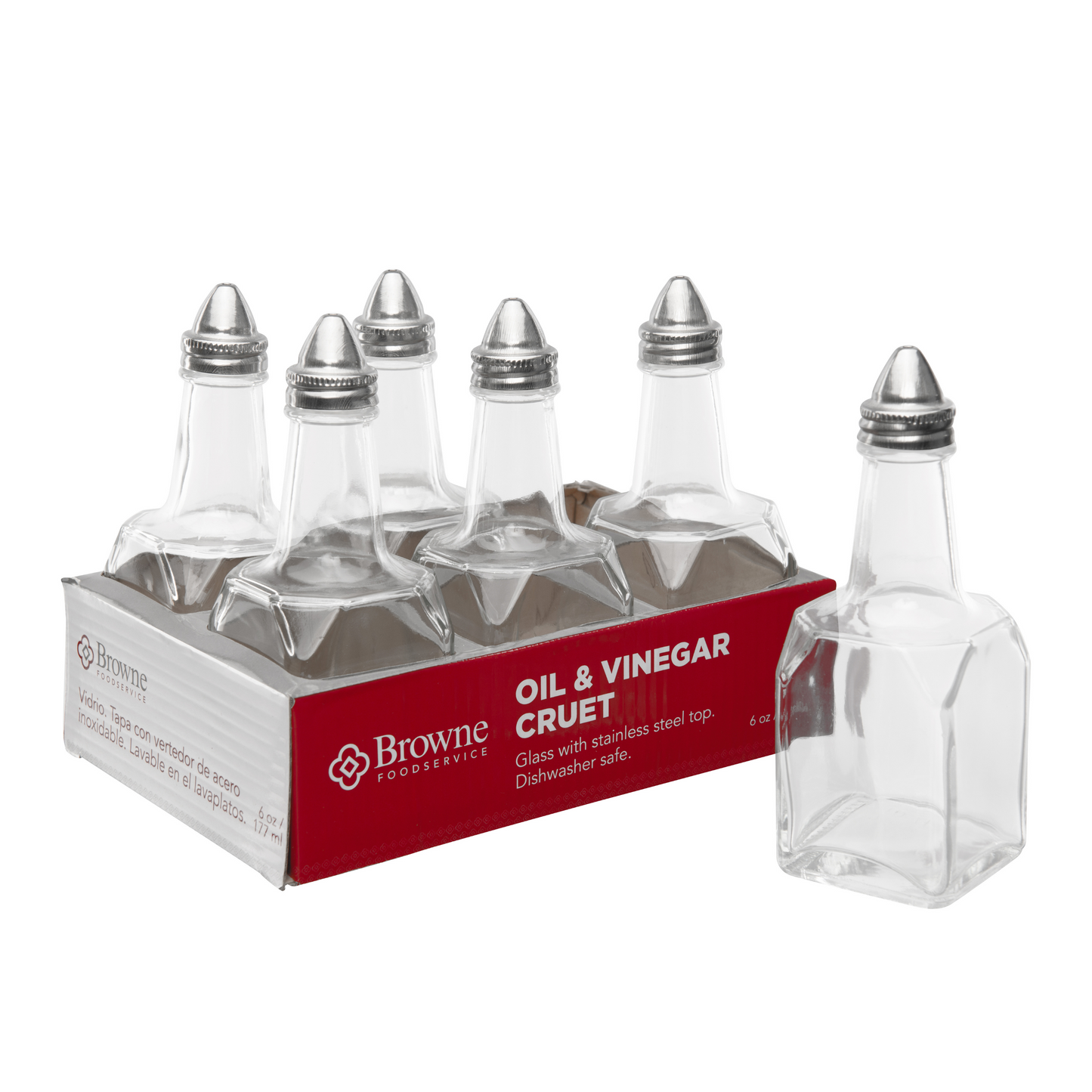 Browne | Oil/ Vinegar Dispenser, 6 oz, Glass (6-pack) - ChefEquipment.com