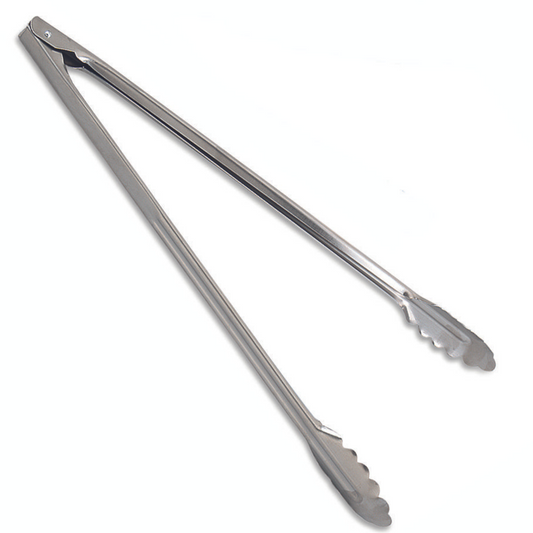 Browne | Utility Tongs, 16", Stainless Steel Satin Finish, 1.0mm