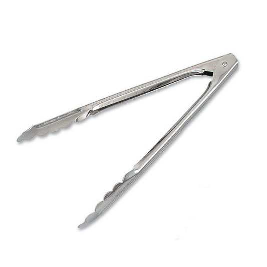 Browne | Utility Tongs, 9.5", Stainless Steel Mirror Finish, 1.0mm