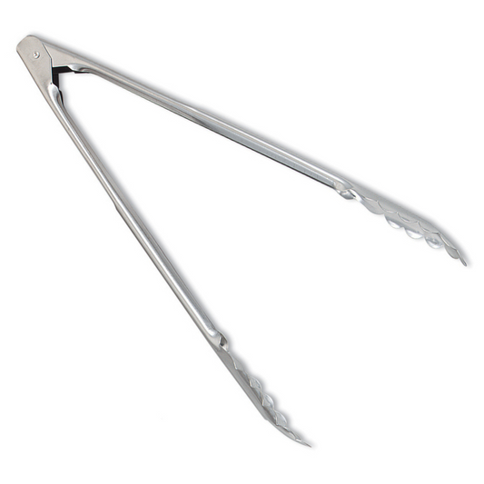 Browne | Utility Tongs, 12", Stainless Steel Mirror Finish, 1.0mm