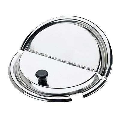 Browne | Hinged Round Insert Cover, 7.1 qt, Stainless Steel