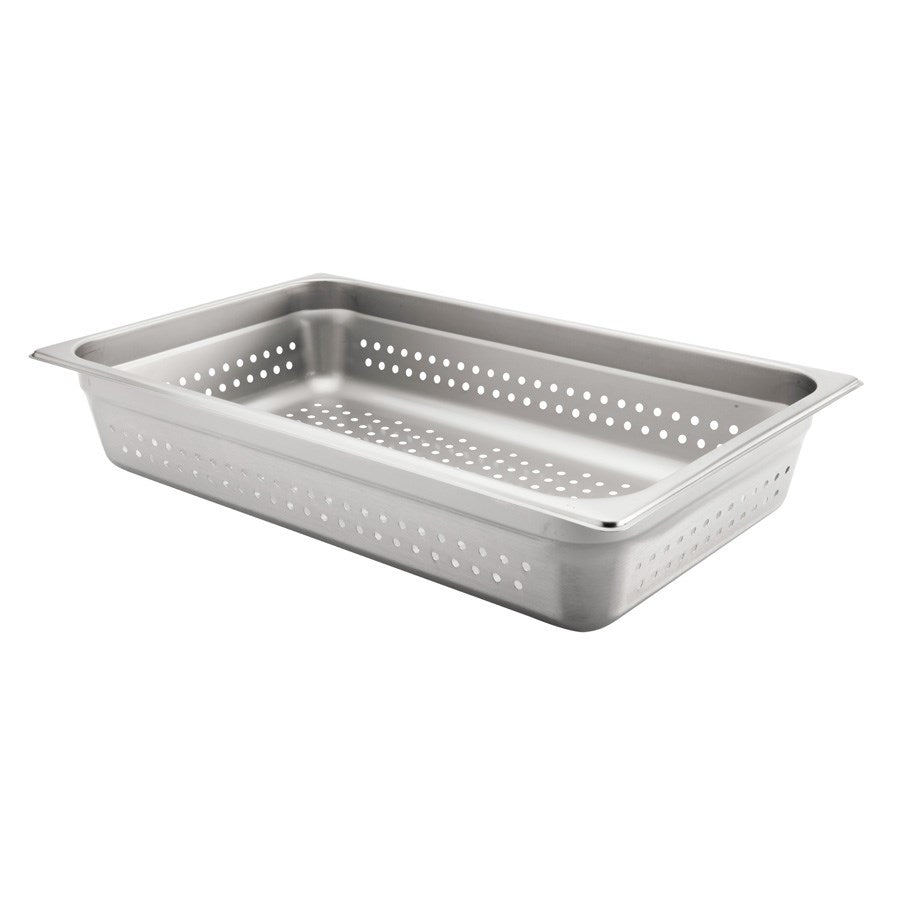 Browne | Full Size Perforated Food Pan, 4" Deep, 24 Gauge Stainless Steel