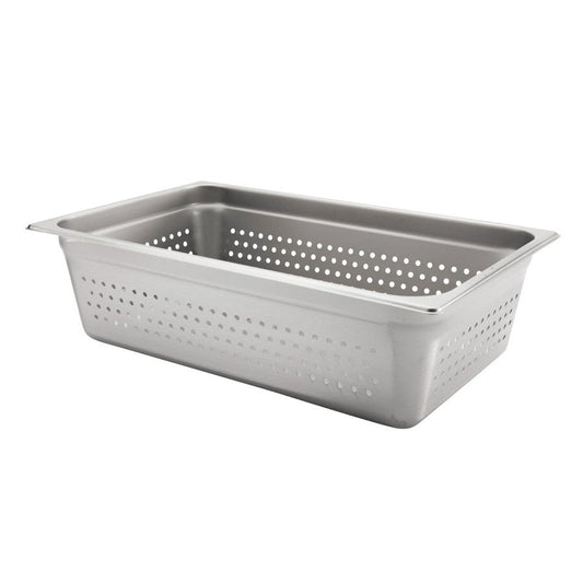 Browne | Full Size Perforated Food Pan, 6" Deep, 24 Gauge Stainless Steel