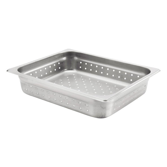 Browne | Half Size Perforated Food Pan, 2.5" Deep, 24 Gauge Stainless Steel