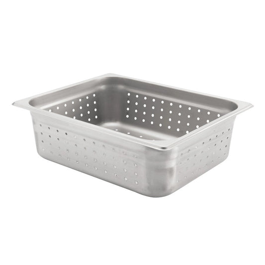 Browne | Half Size Perforated Food Pan, 4" Deep, 24 Gauge Stainless Steel