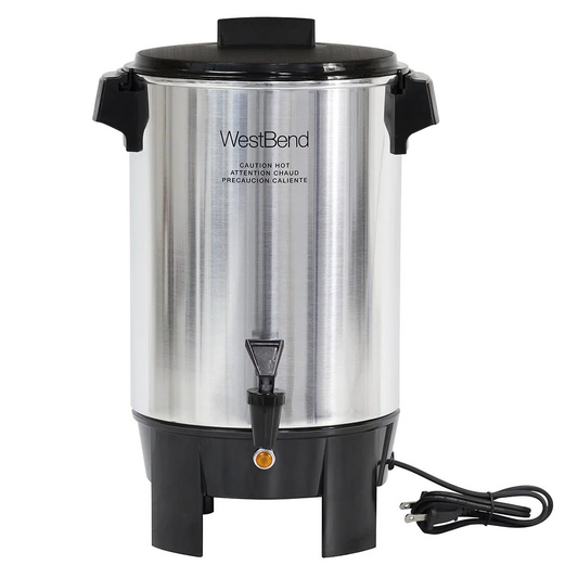 West Bend | Coffee Urn, 30 Cup, Polished Aluminum