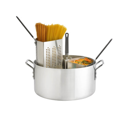 Browne | Thermalloy Pasta Cooker Set w 4 Inserts, 20 qt, Aluminum - ChefEquipment.com