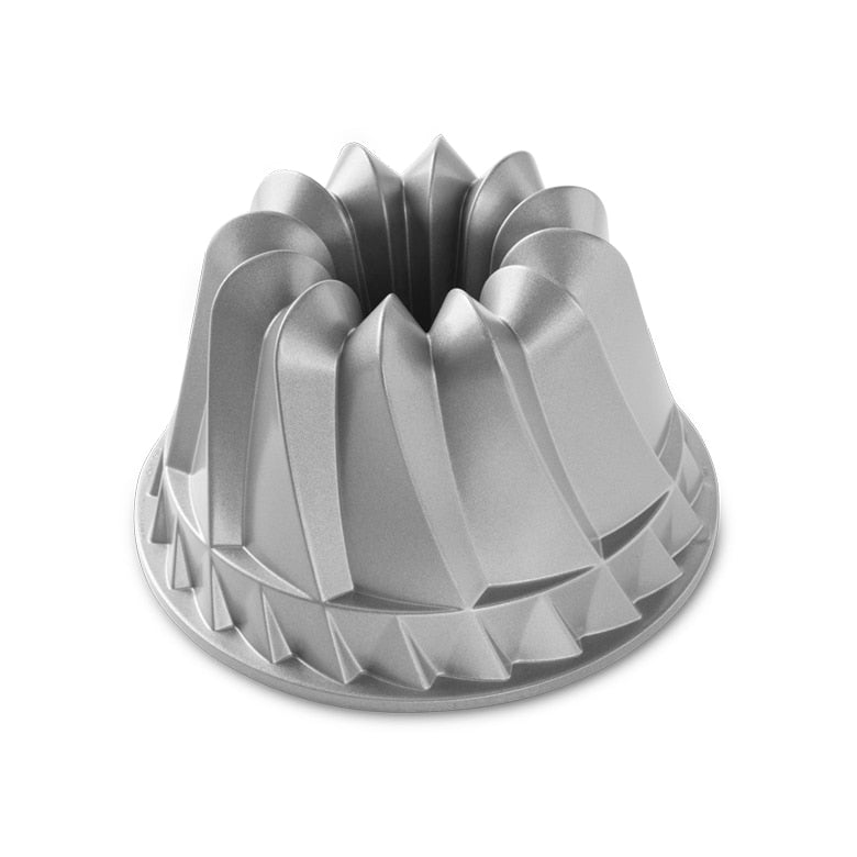 Nordic Ware | Kugelhopf Bundt Pan, 10 Cup, Cast Aluminum, Sparkling Silver Finish