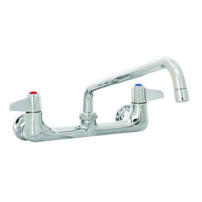 T&S | 8" Wall Mount Faucet, 8" Swing Nozzle, Lever Handles - ChefEquipment.com