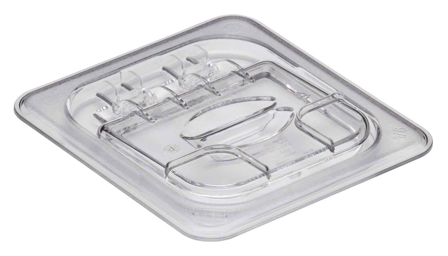 Cambro Camwear Food Pan FlipLid, Solid, 1/6 Size, Clear - 60CWL135