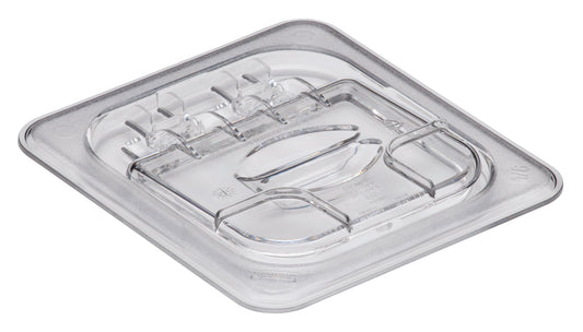 Cambro | Couvercle FlipLid pour bac gastronome Camwear, taille 1/6, transparent