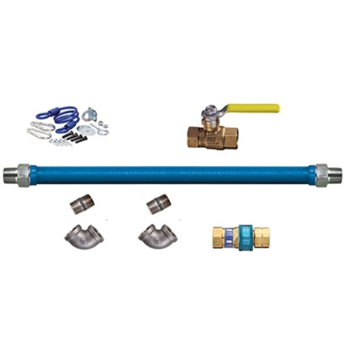 Dormont | Blue Hose Gas Connector with 1 SnapFast & 2 Swivel MAX, 3/4" x 48"