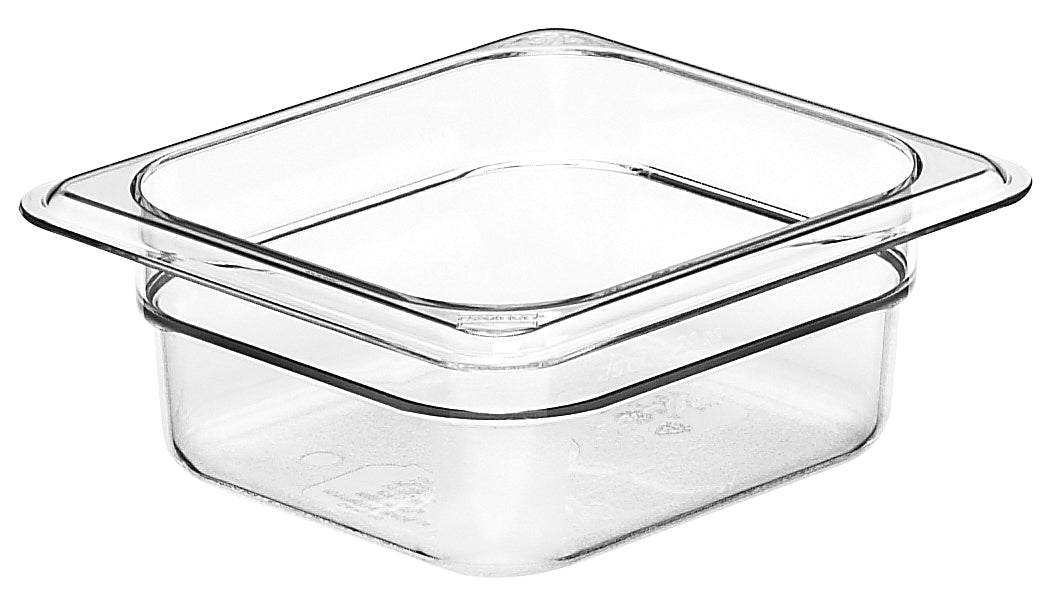 Cambro | Bac à nourriture Camwear de taille 1/6, 2,5 po de profondeur, transparent