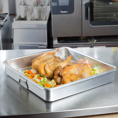 Vollrath | Wear-Ever Roasting Pan Top with Riveted Loop Handles, 23.5 qt, Aluminum - ChefEquipment.com