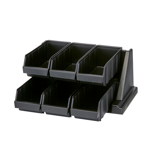 Cambro | Versa Organizer, Rack with 6 Bins, Black