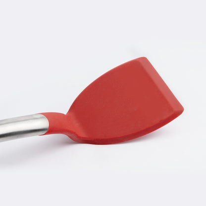 Cuisipro | Silicone Turner, 12.5", Stainless Steel/Red