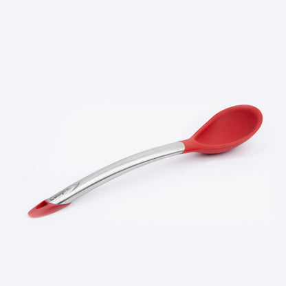 Cuisipro | Silicone Spoon, 12", Stainless Steel/Red