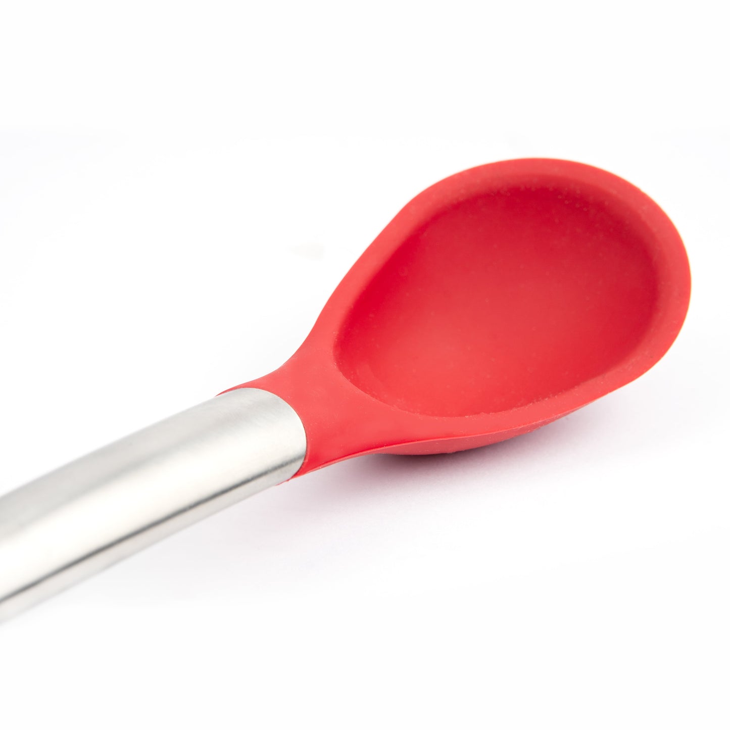 Cuisipro | Silicone Spoon, 12", Stainless Steel/Red