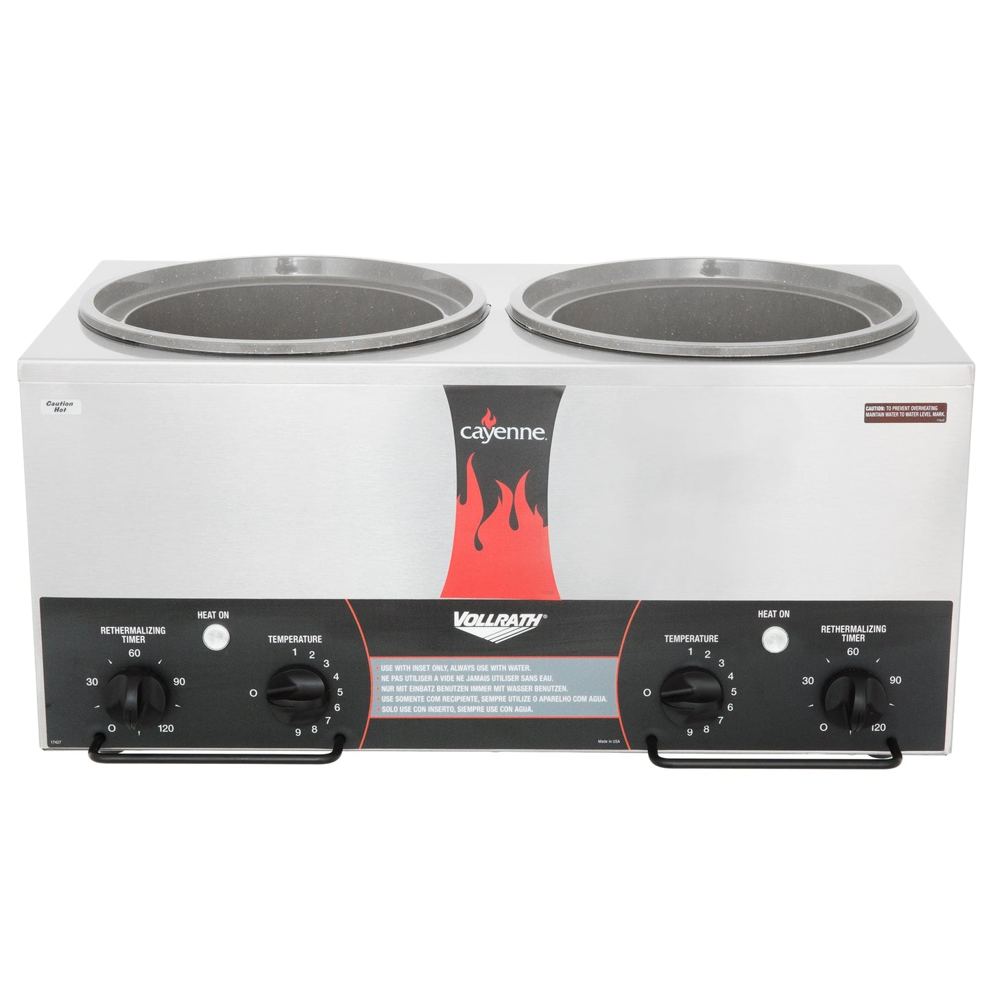 Vollrath | Cayenne Round Heat 'N Serve Countertop Twin Well 7 Qt Rethermalizer, 120 V - ChefEquipment.com