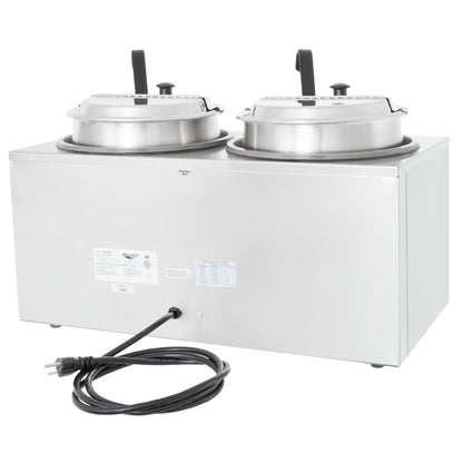 Vollrath | Cayenne Round Heat 'N Serve Countertop Twin Well 7 Qt Rethermalizer Package, Model TW-27R, 120 V - ChefEquipment.com