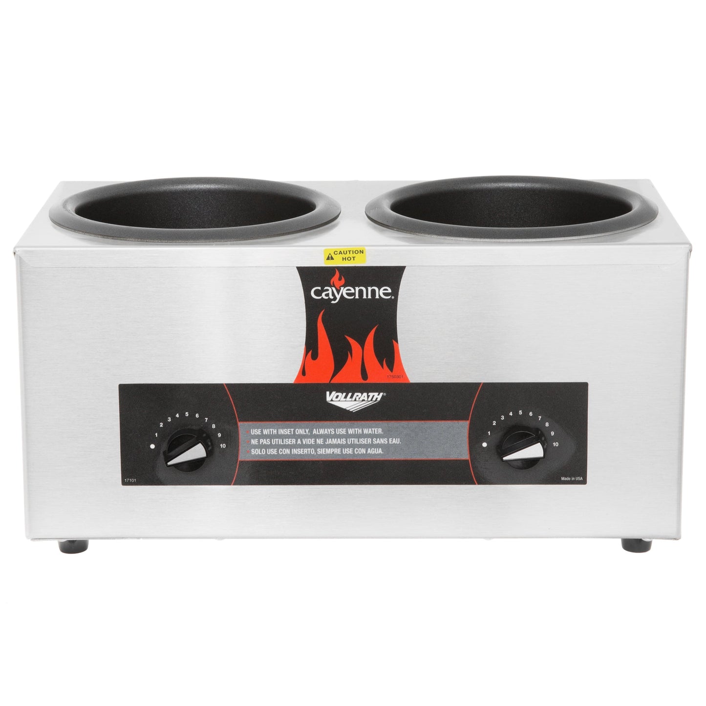 Vollrath | Cayenne Round Heat 'N Serve Countertop Twin Well 4 Qt Rethermalizer, Model CM-24, 120 V - ChefEquipment.com