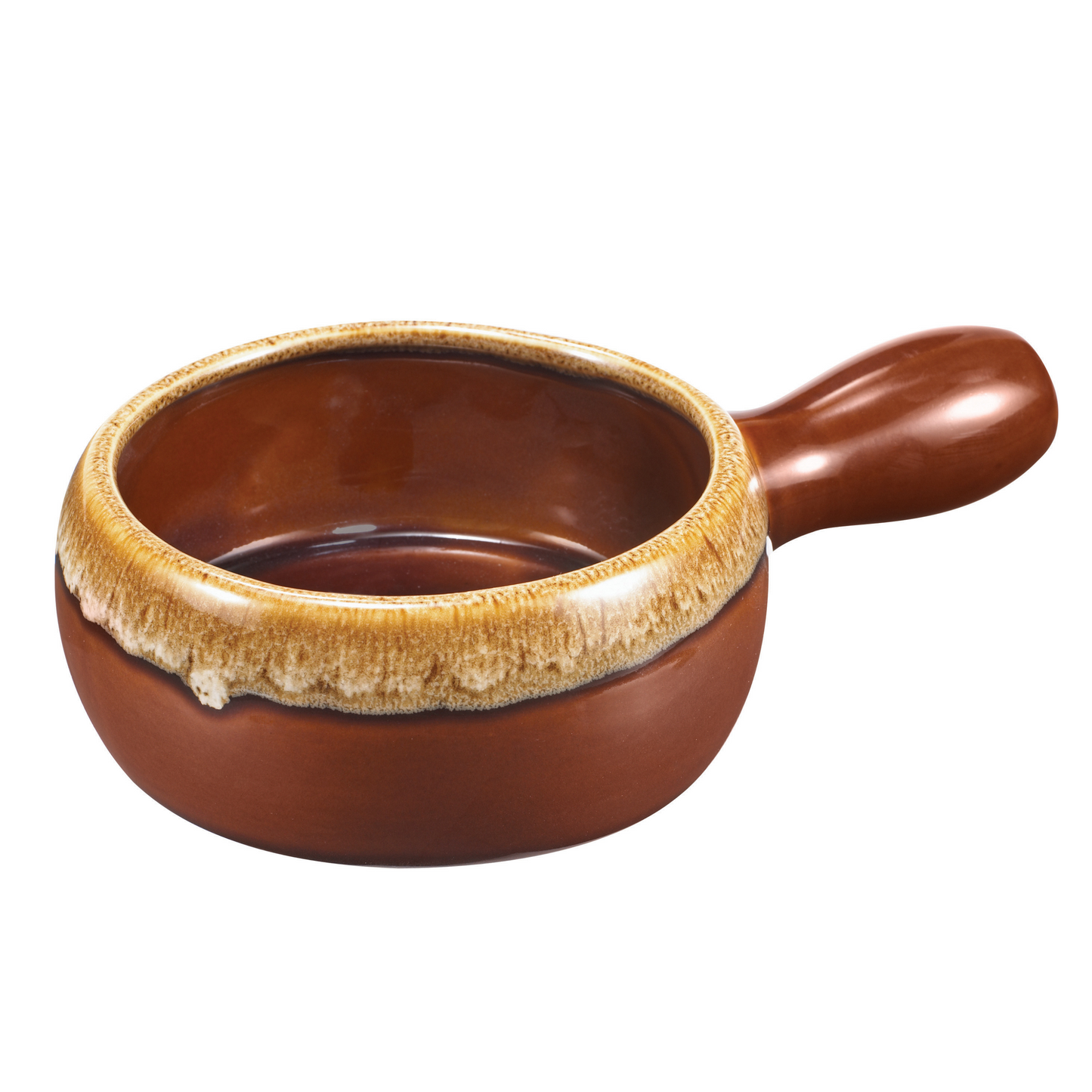 Browne | Onion Soup Bowl w Handle, 12 oz, Two-Tone Brown