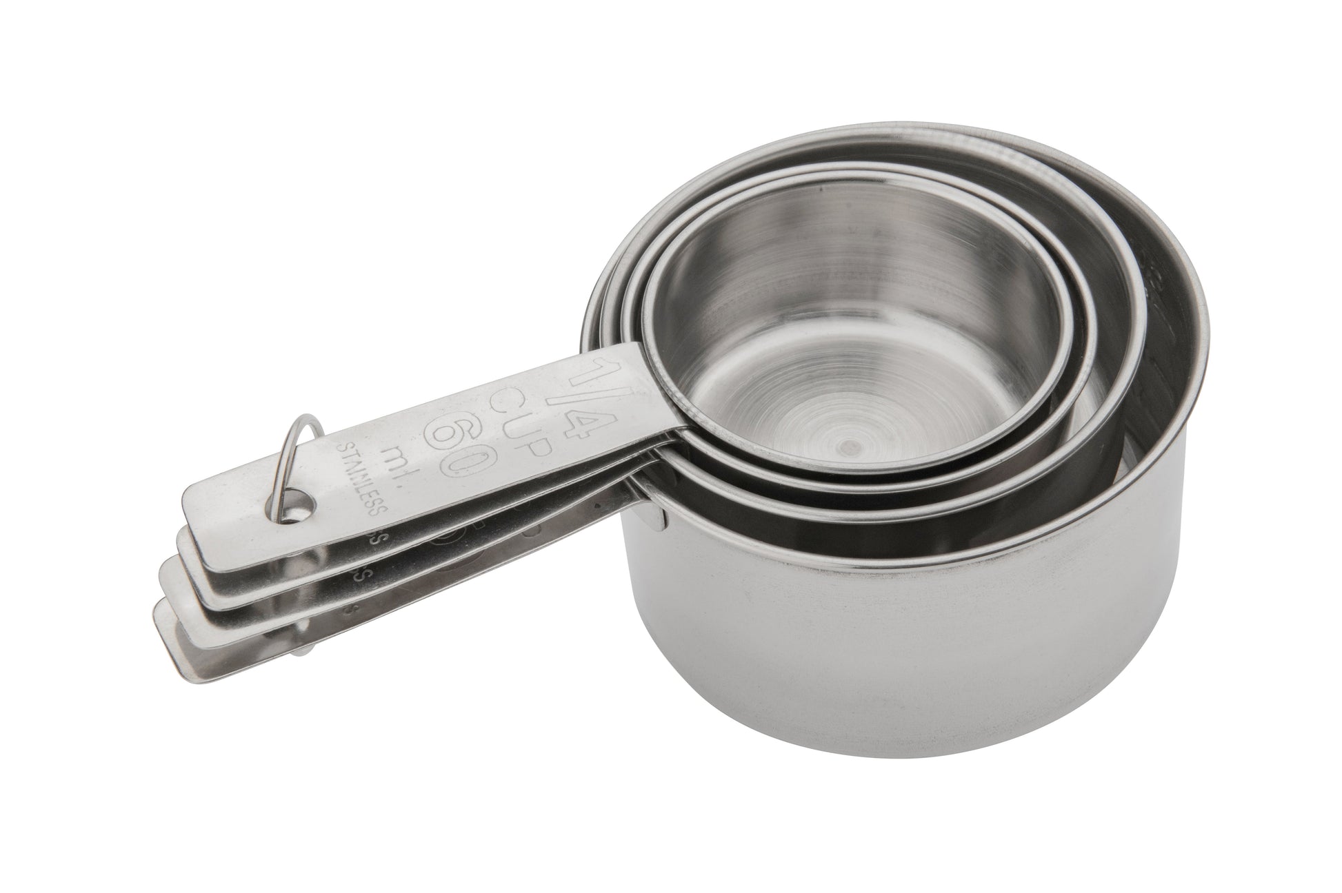 Browne | 4 Piece Measuring Cup Set, Stainless Steel - ChefEquipment.com