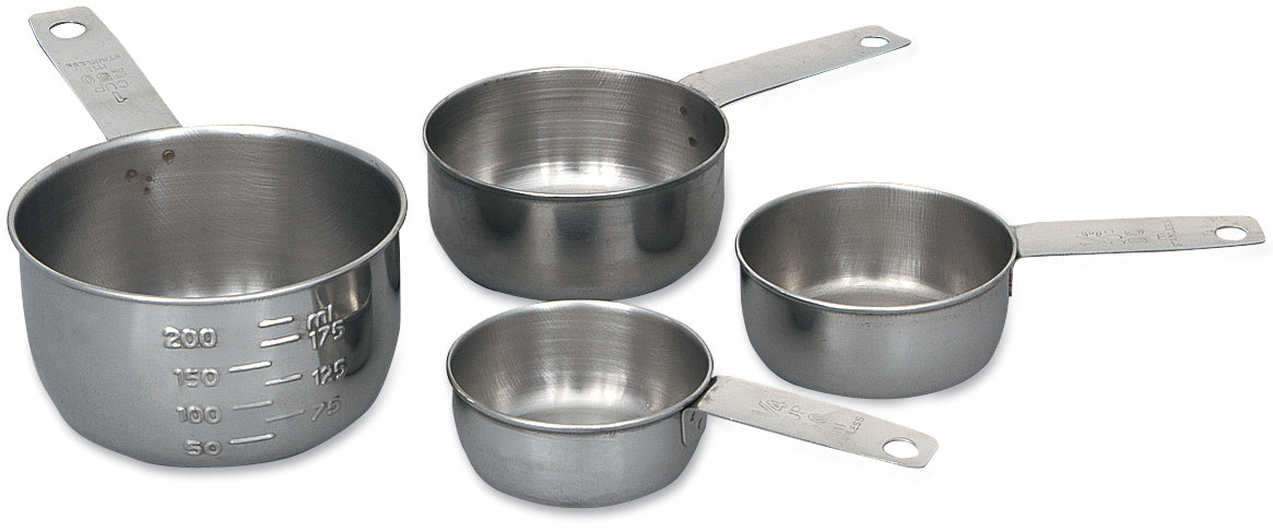 Browne | 4 Piece Measuring Cup Set, Stainless Steel - ChefEquipment.com