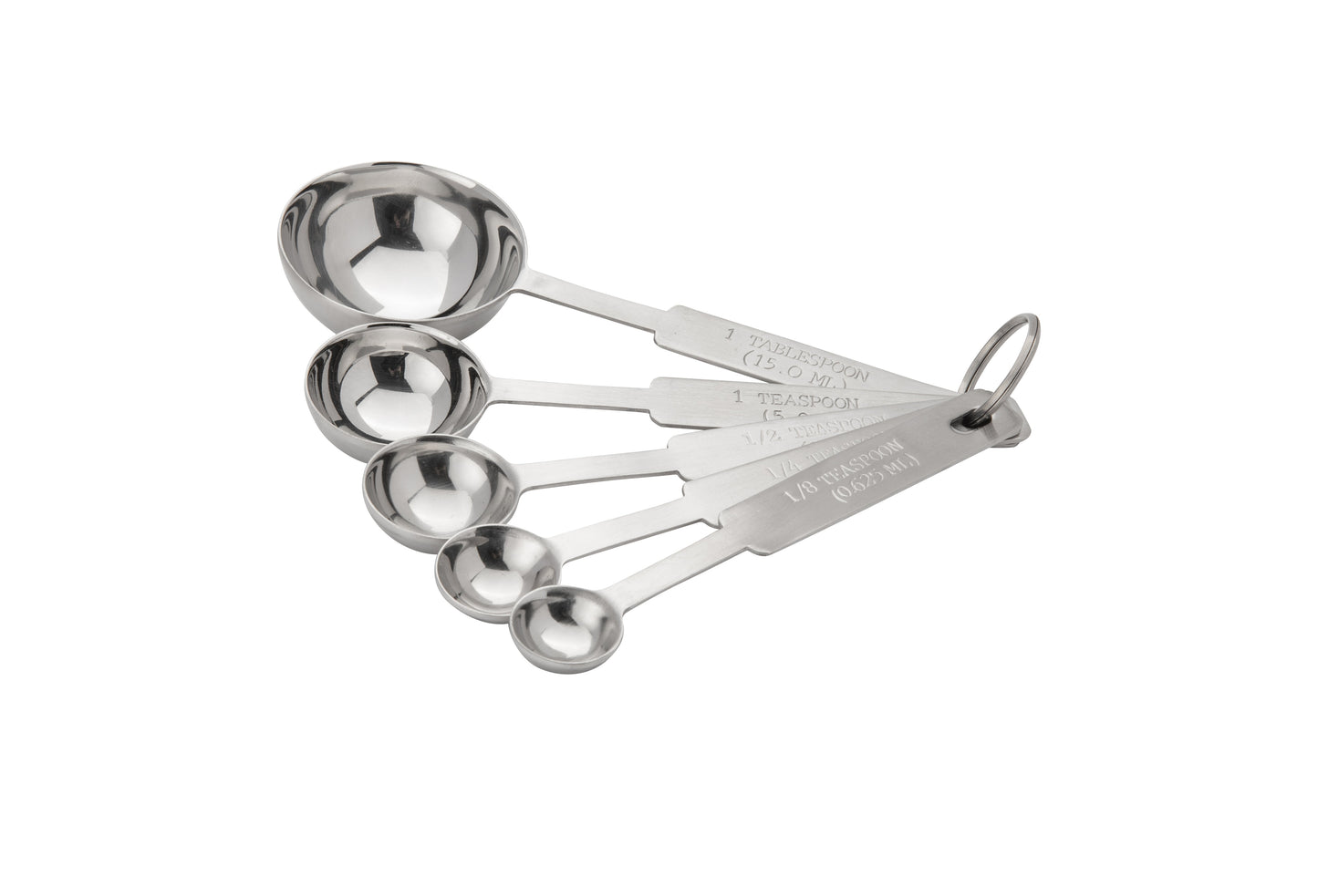 Browne | 5 Piece Measuring Spoon Set,  Extra Heavy Stainless Steel - ChefEquipment.com