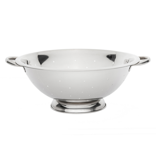 Browne | Footed Colander, 5 qt, Mirror Stainless Steel